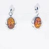 Oval Shape Cognac amber Dangling Earrings