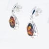 Oval Shape Cognac amber Dangling Earrings - Image 2