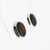 14 x 10 mm Oval Cherry Amber Set In Sterling Silver Stud Earrings - Image 2