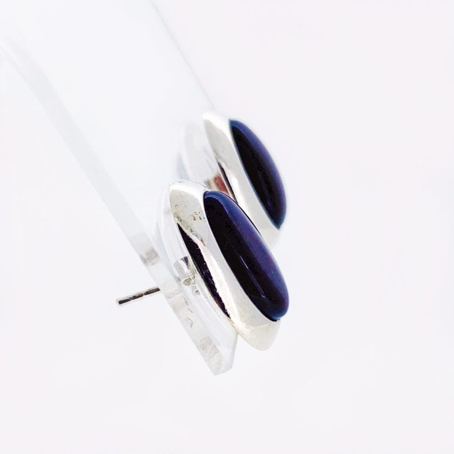 14 x 10 mm Oval Cherry Amber Set In Sterling Silver Stud Earrings - Image 3