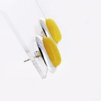 14×10 Butterscotch Amber Set In Sterling Silver Stud Earrings