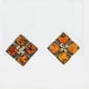 Cognac Amber Set In Sterling Silver Post Earrings - Image 3