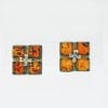 Cognac Amber Set In Sterling Silver Post Earrings