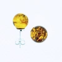 7 mm Round Ball Cognac Amber Stud Earrings