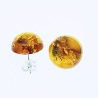 7 mm Round Cognac Amber Stud Earrings