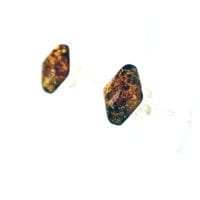 11 x 8 mm Diamond Shape Cognac Amber Stud Earrings