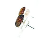 11 x 8 mm Diamond Shape Cognac Amber Stud Earrings