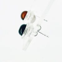 6 mm Round Cherry Amber Set In Sterling Silver Stud Earrings