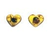 Heart Shape Cognac Amber Post Earrings