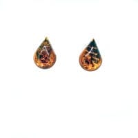 9 x 6 mm Tear-Drop Shape Cognac Amber Stud Earrings