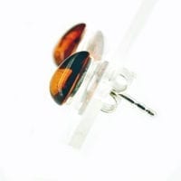 9 x 6 mm Tear-Drop Shape Cognac Amber Stud Earrings