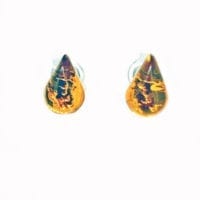 9 x 6 mm Tear-Drop Shape Cognac Amber Stud Earrings