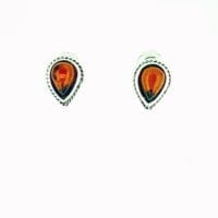 6 x 4 mm Tear-Drop Shape Cherry Amber Stud Earrings