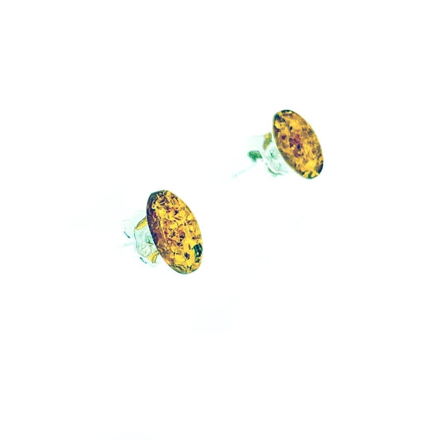 9 x 5 mm Marquise Shape Cognac Amber Stud Earrings - Image 2