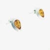 6 x 4 mm Tear-Drop Shape Cognac Amber Stud Earrings - Image 2