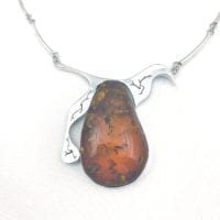 One Of A Kind Large Cognac Amber Necklace