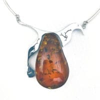 One Of A Kind Large Cognac Amber Necklace