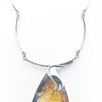 One Of A Kind Large Yellow-Greenish Amber Necklace