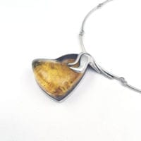 One Of A Kind Large Yellow-Greenish Amber Necklace
