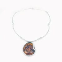 Cognac Amber  Set In Sterling Silver Necklace