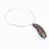 Greenish Cognac Amber  Set In Sterling Silver Necklace - Image 3