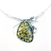 One-Of-A-Kind Natural Green Amber Necklace