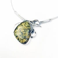 One-Of-A-Kind Natural Green Amber Necklace