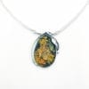 Green Amber  Set In Sterling Silver Necklace - Image 2