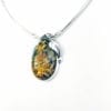 Green Amber  Set In Sterling Silver Necklace - Image 3
