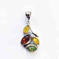 4-Stone Multi-Colored Amber Pendant