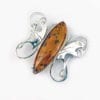 Hand-Crafted Cognac Amber Set In Sterling Silver Large Butterfly Pin & Pendant - Image 2