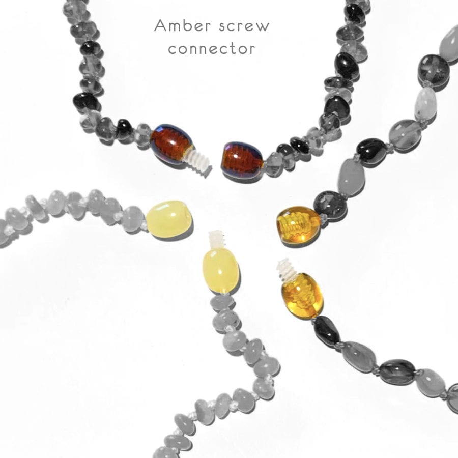 Baby Teething Necklace - Cognac Amber Nuggets - Image 2