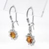 Cognac Amber Dangling Earrings Set In Sterling Silver - Image 2