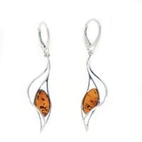 Marquise Shape Cognac amber Dangling Earrings