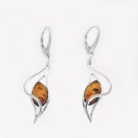 Marquise Shape Cognac amber Dangling Earrings