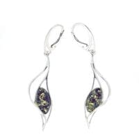 Marquise Shape Green amber Dangling Earrings