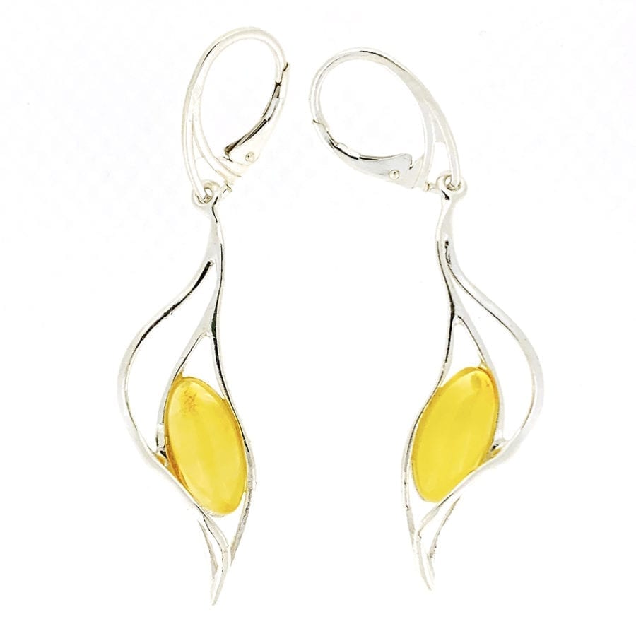 Marquise Shape Butterscotch amber Dangling Earrings