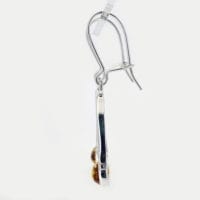 Cognac Amber Dangling Earrings Set In Sterling Silver