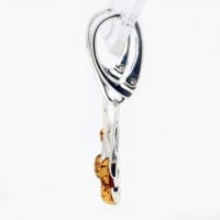 Cognac Amber Dangling Earrings In Twin Olive Design