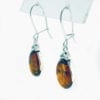 Cognac Amber Dangling Earrings Set In Sterling Silver - Image 2