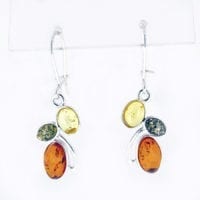 Multi-color Amber French Hook Dangling Earrings
