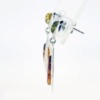 Cognac and Green Amber Statement Dangling Earrings