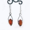 Elegant Marquise Cognac Amber Dangling Earrings