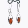 Elegant Marquise Cognac Amber Dangling Earrings - Image 2