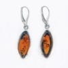 Rectangular Cognac Amber Dangling Earrings