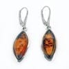 Rectangular Cognac Amber Dangling Earrings - Image 3