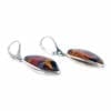 Rectangular Cognac Amber Dangling Earrings - Image 2