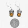 Cognac Amber Owl Design Dangling Earrings - Image 3