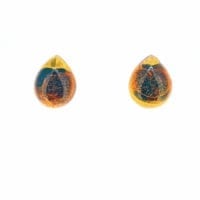 10 x 8 mm Tear-drop Shape Cognac Amber Stud Earrings