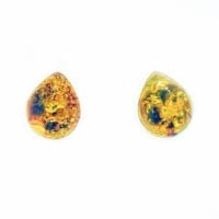 10 x 8 mm Tear-drop Shape Cognac Amber Stud Earrings